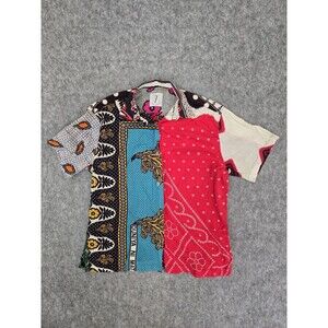 Vintage Todd Oldham Times Seven Multicolor Duniya LINEN Shirt Neiman Marcus XL